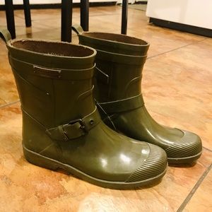 Olive Green Coach Rainboots